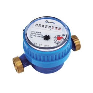 SureFix Single-Jet Water Meter with Brass Body and 8-Wheel Register